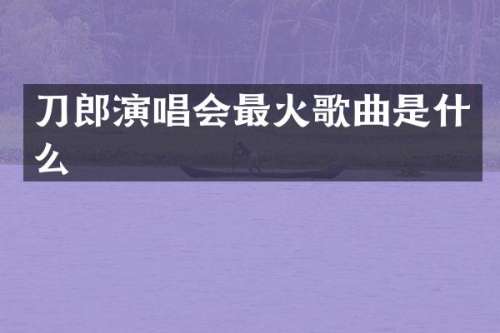 刀郎演唱会最火歌曲是什么