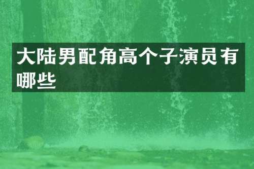 大陆男配角高个子演员有哪些