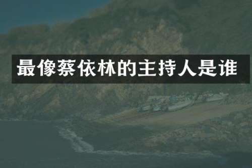 最像蔡依林的主持人是谁