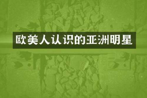 欧美人认识的亚洲明星