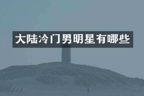 大陆冷门男明星有哪些
