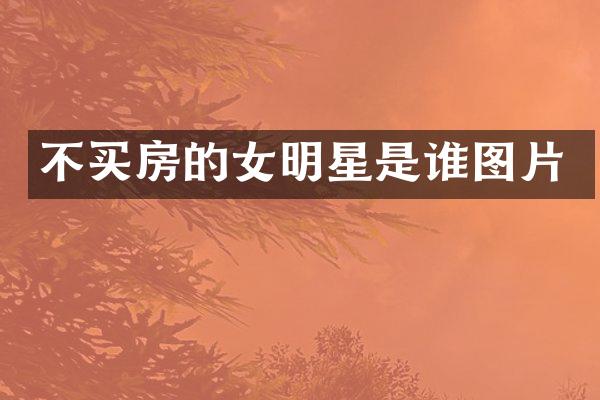 不买房的女明星是谁图片