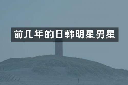 前几年的日韩明星男星
