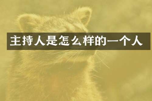 主持人是怎么样的一个人