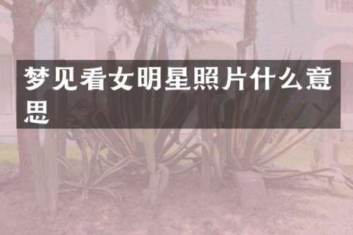 梦见看女明星照片什么意思