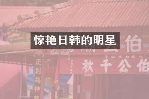 惊艳日韩的明星