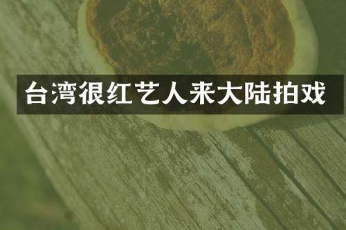 台湾很红艺人来大陆拍戏