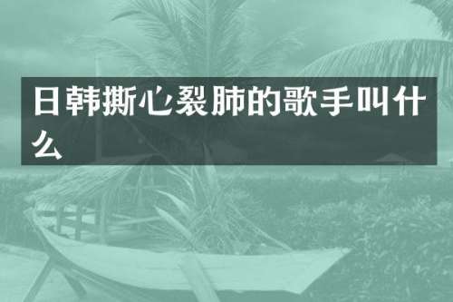 日韩撕心裂肺的歌手叫什么