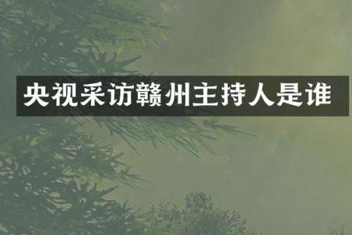 央视采访赣州主持人是谁