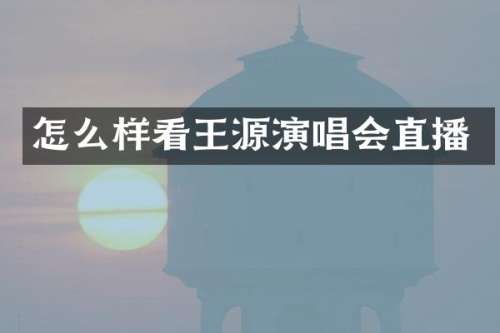 怎么样看王源演唱会直播