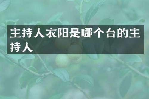 主持人衣阳是哪个台的主持人