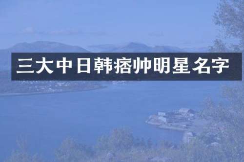 三大中日韩痞帅明星名字