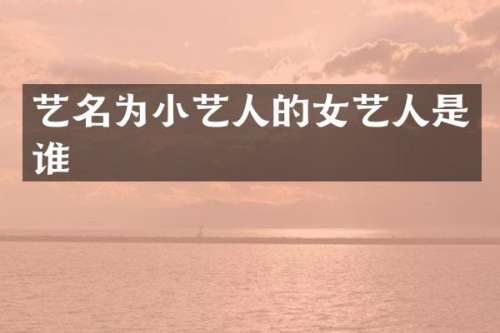 艺名为小艺人的女艺人是谁