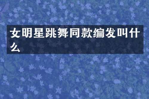 女明星跳舞同款编发叫什么