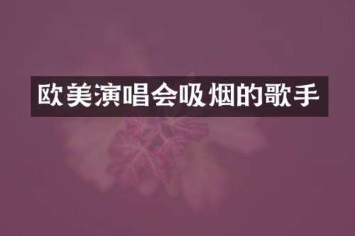 欧美演唱会吸烟的歌手