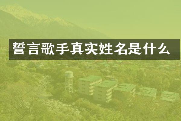 誓言歌手真实姓名是什么