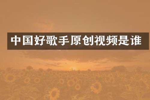 中国好歌手原创视频是谁