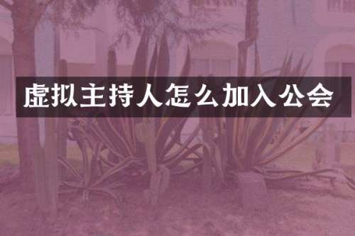 虚拟主持人怎么加入公会