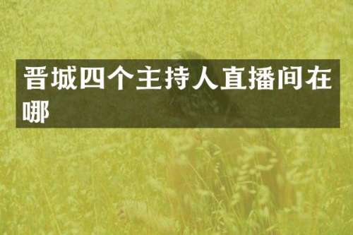 晋城四个主持人直播间在哪