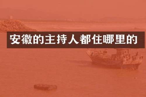 安徽的主持人都住哪里的