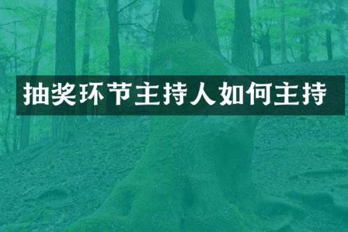 抽奖环节主持人如何主持
