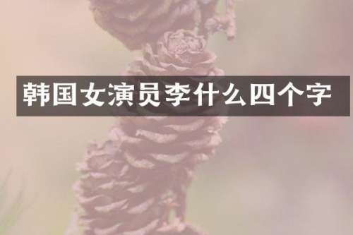 韩国女演员李什么四个字