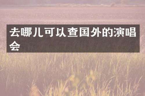去哪儿可以查国外的演唱会