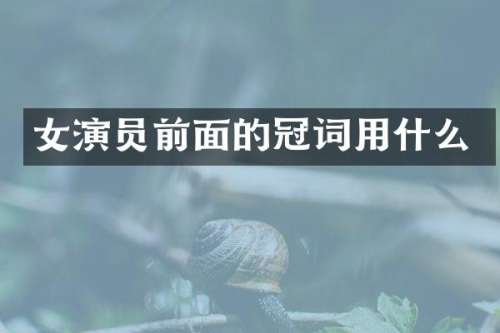 女演员前面的冠词用什么
