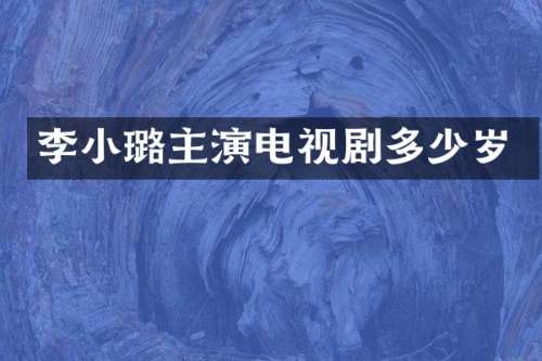 李小璐主演电视剧