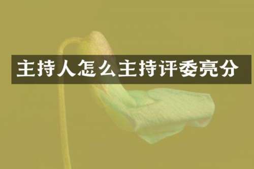 主持人怎么主持评委亮分