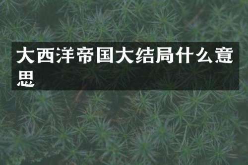 大西洋帝国大结局什么意思