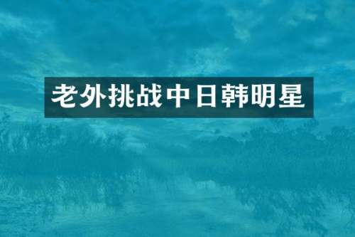 老外挑战中日韩明星