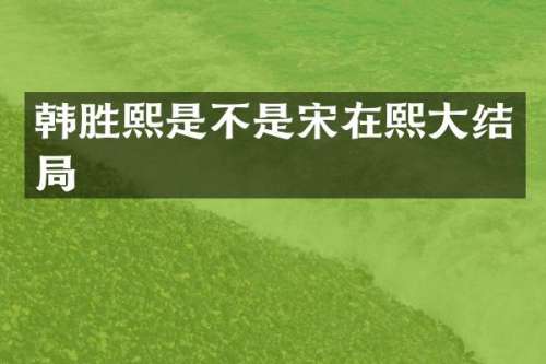 韩胜熙是不是宋在熙大结局