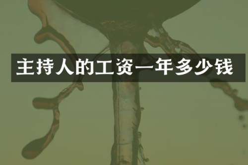 主持人的工资一年多少钱
