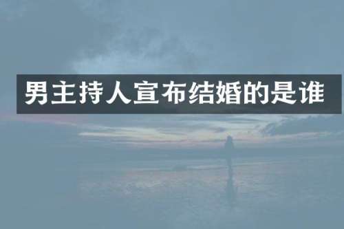 男主持人宣布结婚的是谁