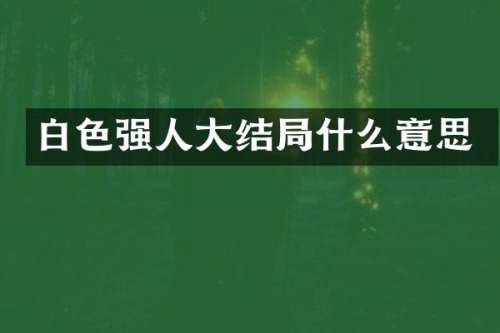 白色强人大结局什么意思