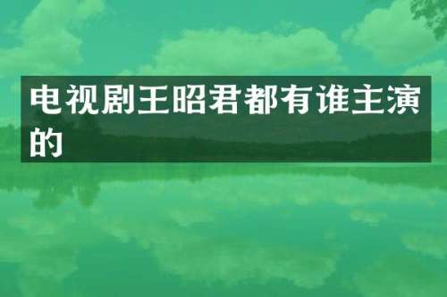 电视剧王昭君都有谁主演的