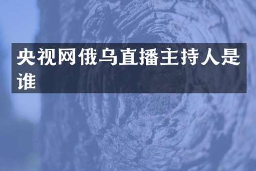 央视网俄乌直播主持人是谁