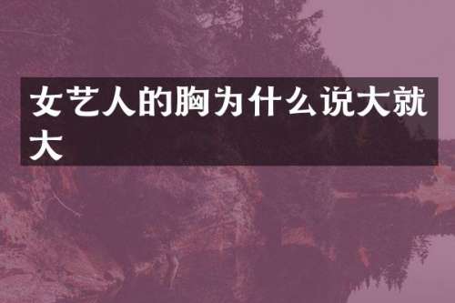 女艺人的为什么说大就大