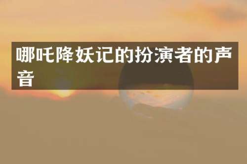 哪吒降妖记的扮演者的声音