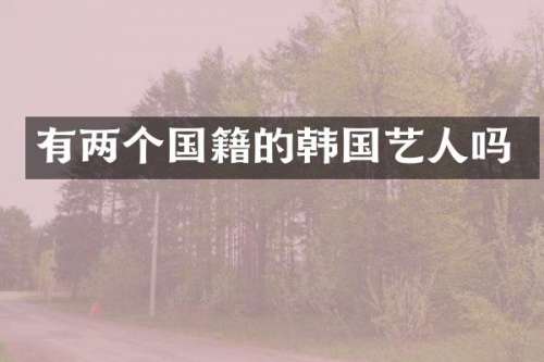 有两个国籍的韩国艺人吗