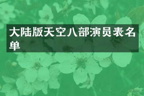 大陆版天空八部演员表名单