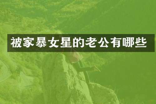 被家暴女星的老公有哪些