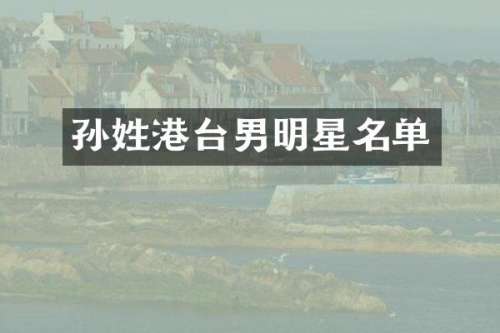 孙姓港台男明星名单