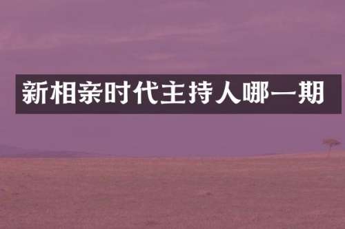 新相亲时代主持人哪一期