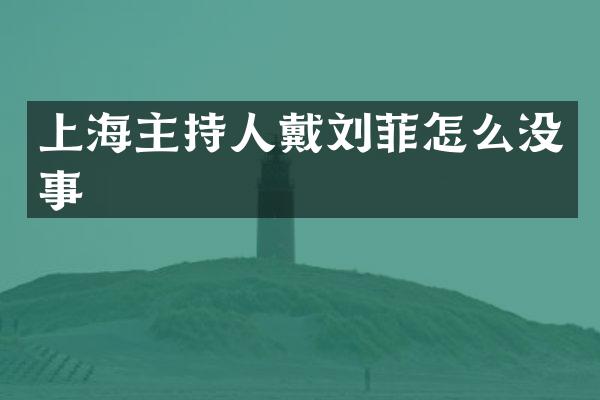 上海主持人戴刘菲怎么没事