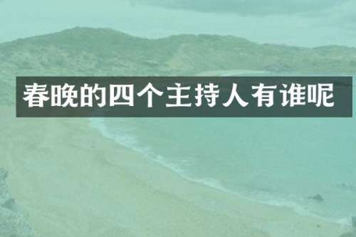 的四个主持人有谁呢