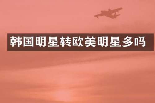 韩国明星转欧美明星多吗