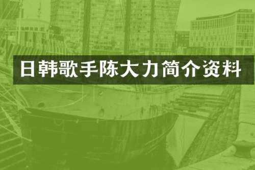 日韩歌手陈大力简介资料