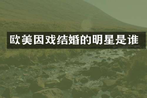 欧美因戏结婚的明星是谁